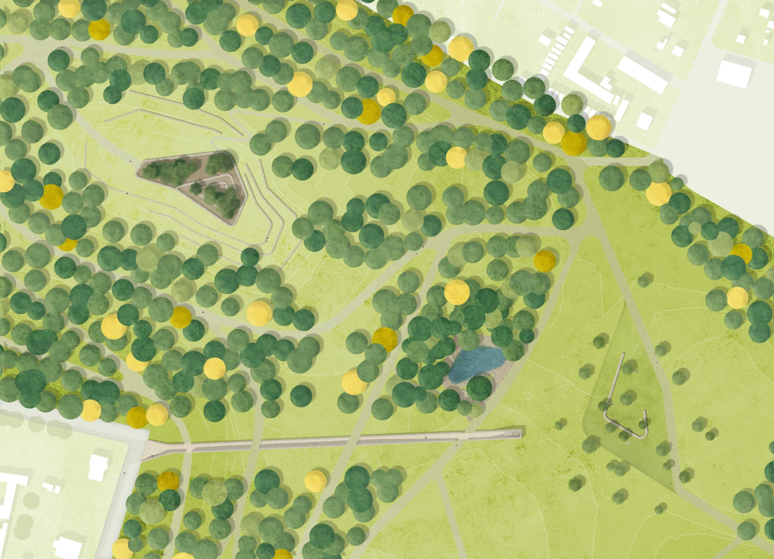 Lageplan vom Kernbereich des Parks, Grafik: Jannes Klipp